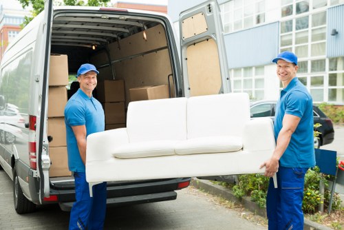 Removal van and moving boxes prepared for a South Norwood home move