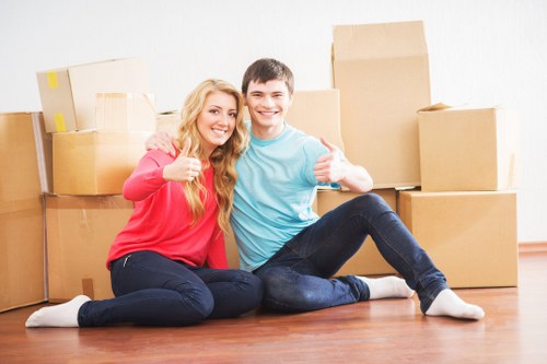 Packed household items ready for loading during a local South Norwood move